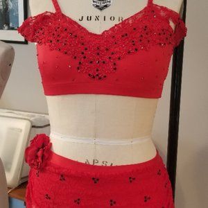 Red 2-piece Dance Costume